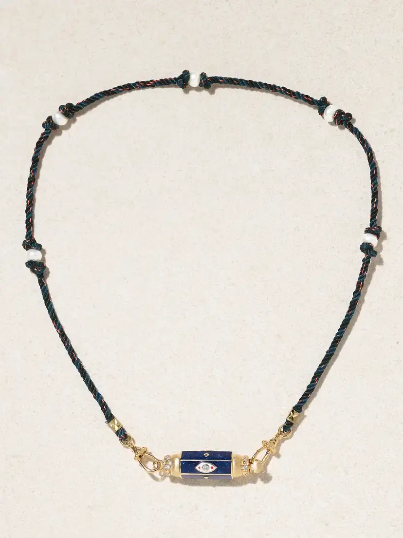 Marie Lichtenberg Evil Eye 14-karat Gold, Enamel, Pearl And Diamond Necklace | Thumbnail 4 Marie Lichtenberg Evil Eye 14-karat Gold, Enamel, Pearl And Diamond Necklace | Thumbnail 4