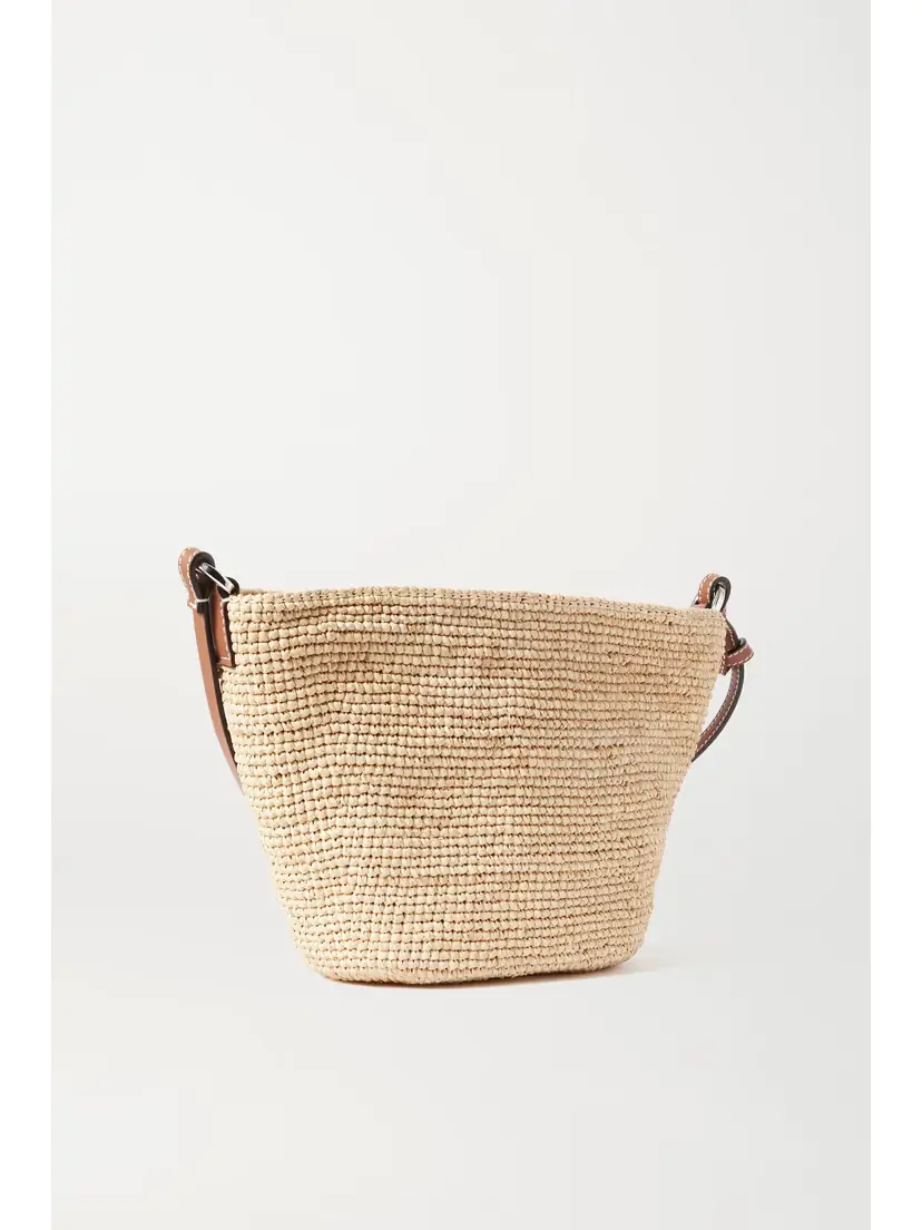 Loewe + Paula's Ibiza Pochette Leather-trimmed Woven Raffia Shoulder Bag | Thumbnail 3 Loewe + Paula's Ibiza Pochette Leather-trimmed Woven Raffia Shoulder Bag | Thumbnail 3