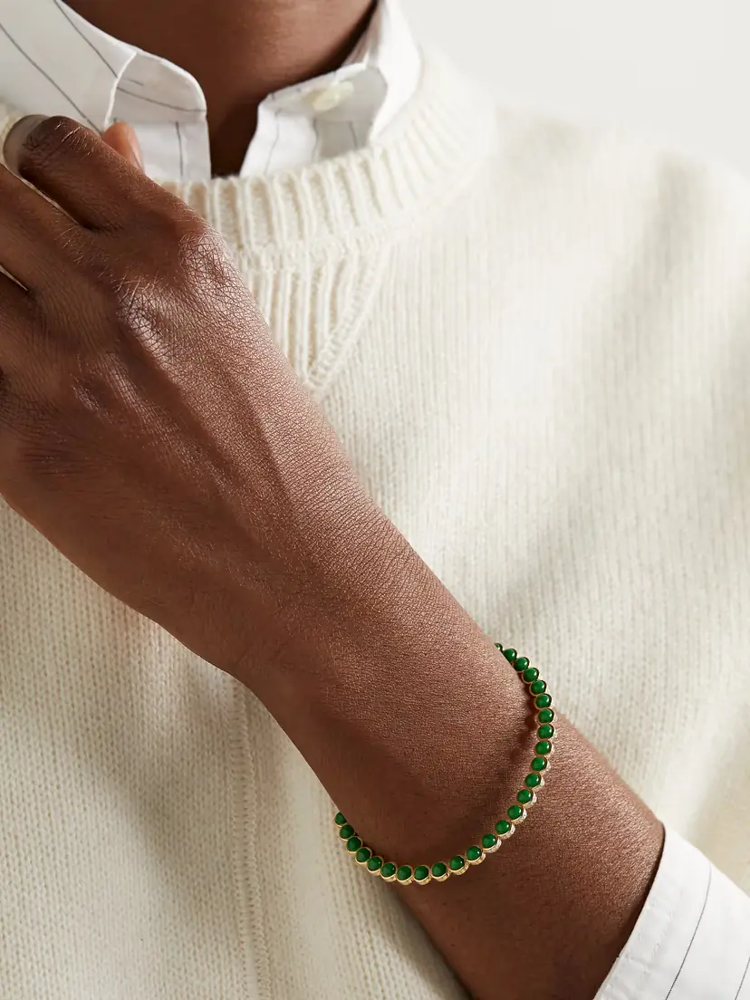 L’Atelier Nawbar The Chlorine 18-karat Gold, Enamel And Diamond Bracelet - Green | Thumbnail 2 L’Atelier Nawbar The Chlorine 18-karat Gold, Enamel And Diamond Bracelet - Green | Thumbnail 2