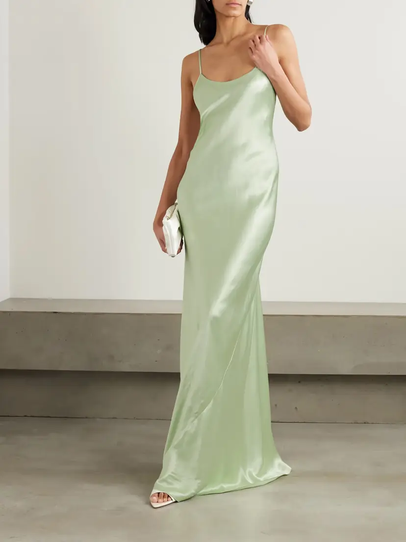 Victoria Beckham Backless Satin Maxi Dress | Thumbnail 2 Victoria Beckham Backless Satin Maxi Dress | Thumbnail 2