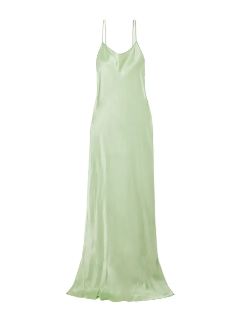Victoria Beckham Backless Satin Maxi Dress | Thumbnail 1 Victoria Beckham Backless Satin Maxi Dress | Thumbnail 1