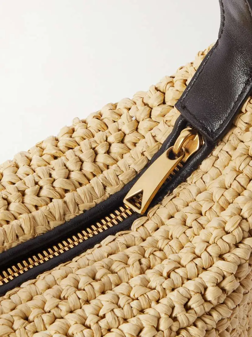 Bottega Veneta Wallace Leather-trimmed Raffia Shoulder Bag | Thumbnail 4 Bottega Veneta Wallace Leather-trimmed Raffia Shoulder Bag | Thumbnail 4