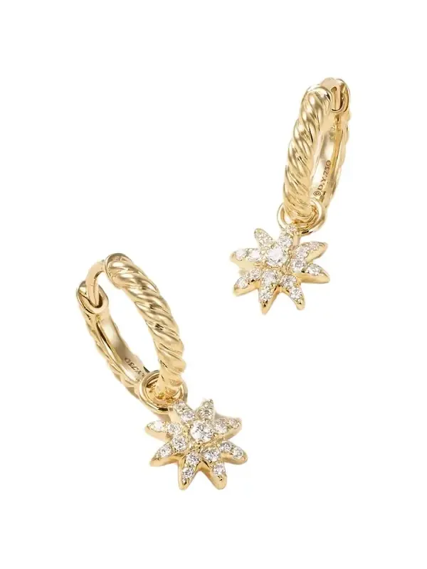 Petite Starburst 18-karat Gold Diamond Hoop Earrings Petite Starburst 18-karat Gold Diamond Hoop Earrings