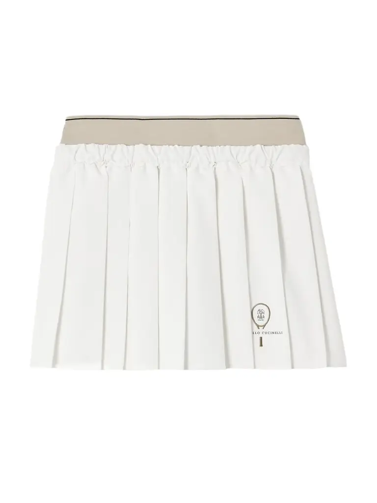 Embroidered Pleated Jersey Tennis Skirt