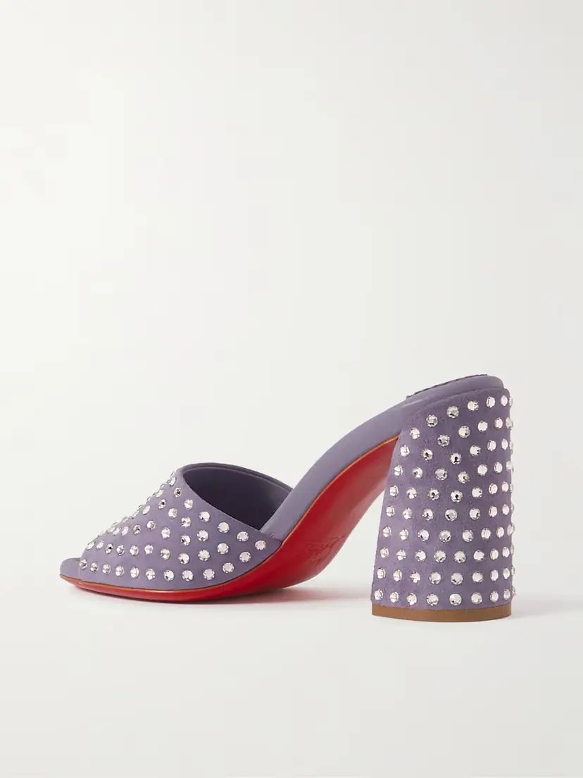 Christian Louboutin Jane 85 Crystal-embellished Suede Mules | Thumbnail 3 Christian Louboutin Jane 85 Crystal-embellished Suede Mules | Thumbnail 3