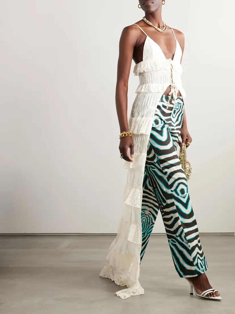SIEDRÉS Lisette Ruffled Cotton-blend Lace And Cloqué Maxi Dress | Thumbnail 2 SIEDRÉS Lisette Ruffled Cotton-blend Lace And Cloqué Maxi Dress | Thumbnail 2