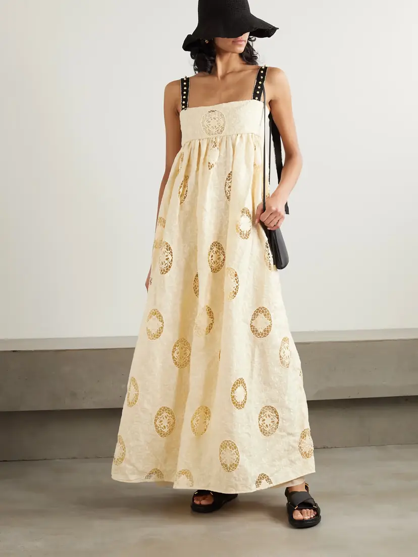 Agua by Agua Bendita Verbena Platero Embellished Broderie Anglaise Linen Maxi Dress | Thumbnail 2 Agua by Agua Bendita Verbena Platero Embellished Broderie Anglaise Linen Maxi Dress | Thumbnail 2