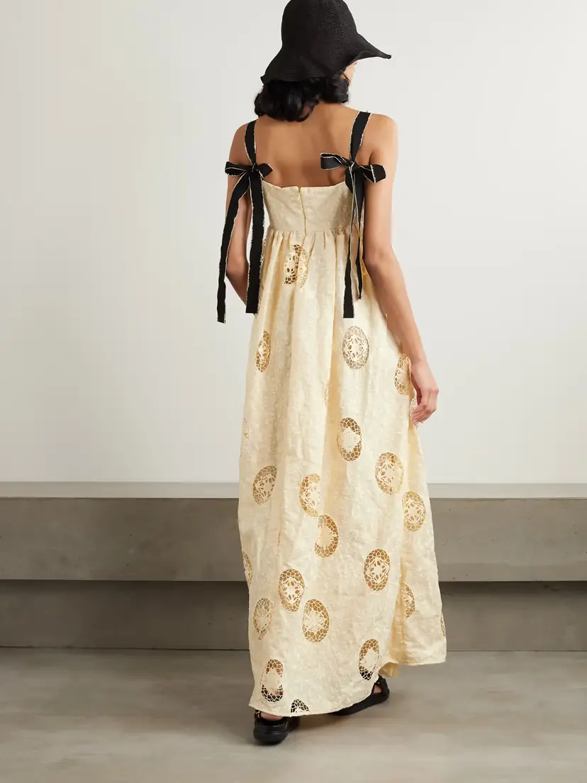 Agua by Agua Bendita Verbena Platero Embellished Broderie Anglaise Linen Maxi Dress | Thumbnail 3 Agua by Agua Bendita Verbena Platero Embellished Broderie Anglaise Linen Maxi Dress | Thumbnail 3