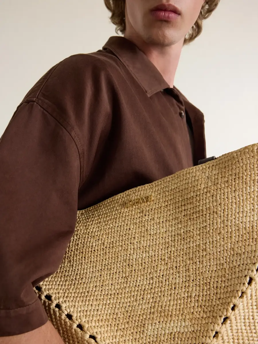 Loewe + Paula's Ibiza Puzzle Fold Large Leather-trimmed Raffia Tote | Thumbnail 4 Loewe + Paula's Ibiza Puzzle Fold Large Leather-trimmed Raffia Tote | Thumbnail 4