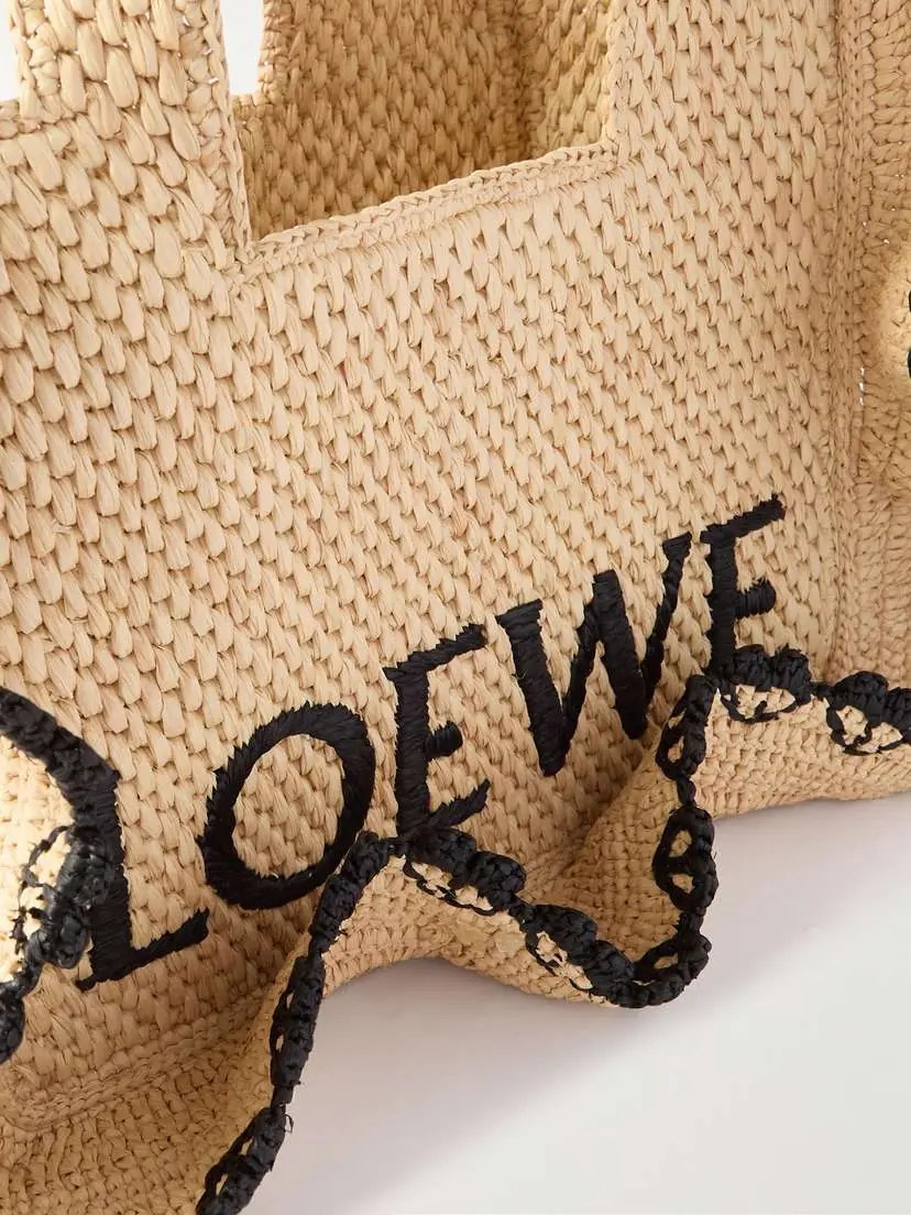 Loewe + Paula's Ibiza Small Ruffled Embroidered Raffia Tote | Thumbnail 4 Loewe + Paula's Ibiza Small Ruffled Embroidered Raffia Tote | Thumbnail 4