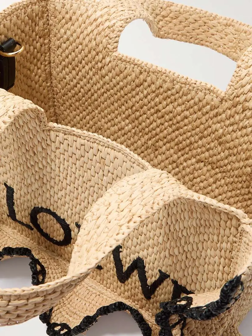 Loewe + Paula's Ibiza Small Ruffled Embroidered Raffia Tote | Thumbnail 5 Loewe + Paula's Ibiza Small Ruffled Embroidered Raffia Tote | Thumbnail 5