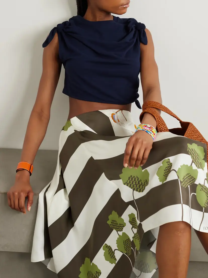 Loewe + Paula's Ibiza Cropped Knotted Cotton-blend Jersey T-shirt | Thumbnail 5 Loewe + Paula's Ibiza Cropped Knotted Cotton-blend Jersey T-shirt | Thumbnail 5