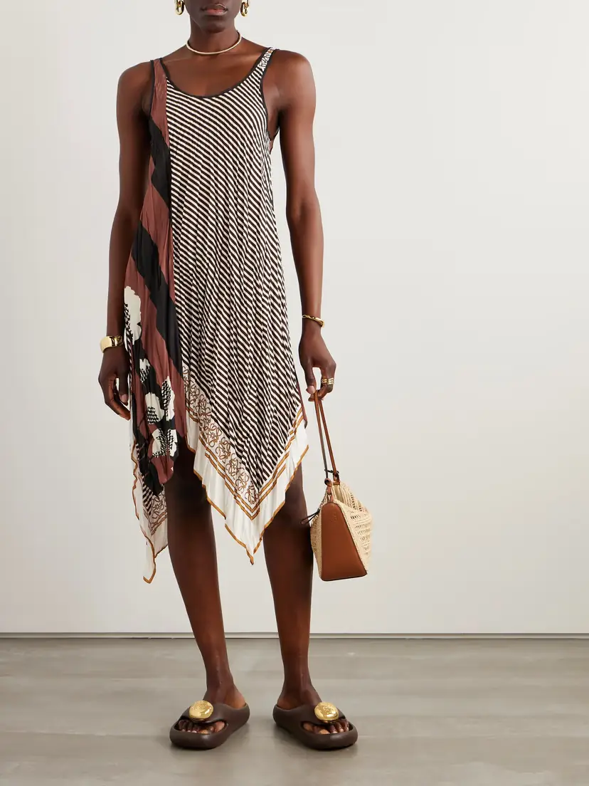 Loewe + Paula's Ibiza Asymmetric Printed Satin Dress | Thumbnail 2 Loewe + Paula's Ibiza Asymmetric Printed Satin Dress | Thumbnail 2