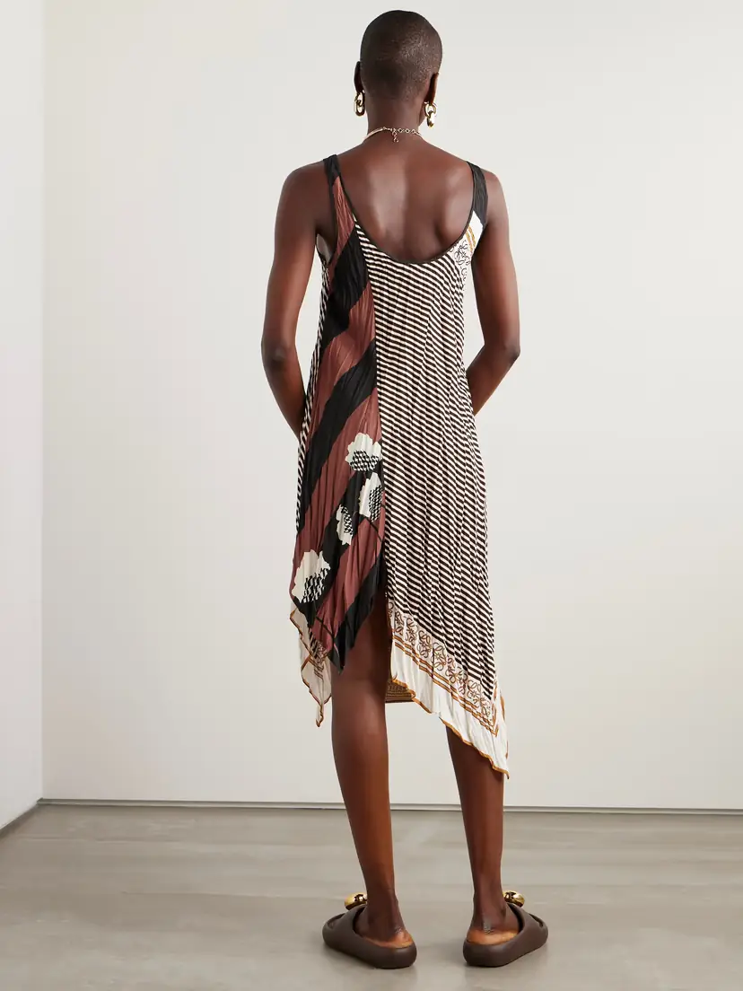 Loewe + Paula's Ibiza Asymmetric Printed Satin Dress | Thumbnail 3 Loewe + Paula's Ibiza Asymmetric Printed Satin Dress | Thumbnail 3