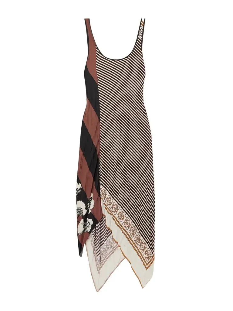 + Paula's Ibiza Asymmetric Printed Satin Dress