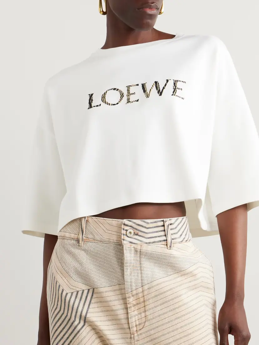 Loewe + Paula's Ibiza Raffia-trimmed Cotton-blend T-shirt | Thumbnail 3 Loewe + Paula's Ibiza Raffia-trimmed Cotton-blend T-shirt | Thumbnail 3