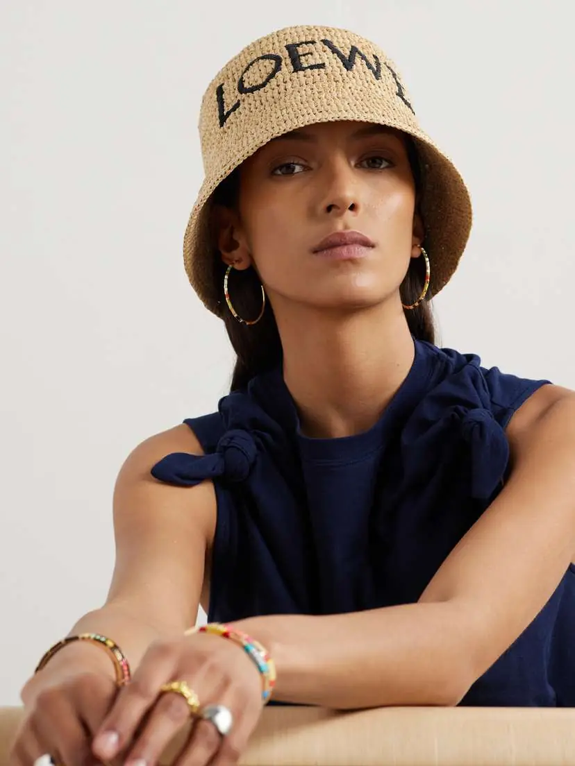 Loewe + Paula's Ibiza Logo-embroidered Raffia-blend Bucket Hat | Thumbnail 2 Loewe + Paula's Ibiza Logo-embroidered Raffia-blend Bucket Hat | Thumbnail 2