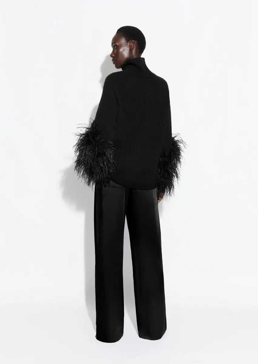 LAPOINTE Cashmere Silk Turtleneck With Feathers | Thumbnail 2