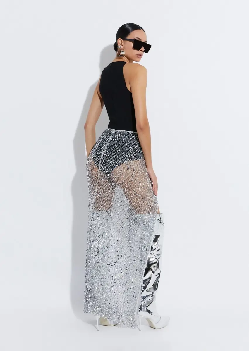 LAPOINTE Mesh Sequin Tie Cover-Up | Thumbnail 2