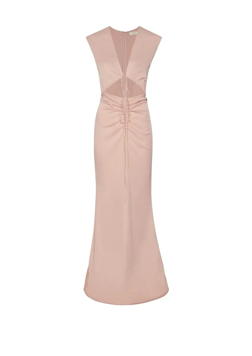 LAPOINTE Satin Shirred Dress | Thumbnail 3