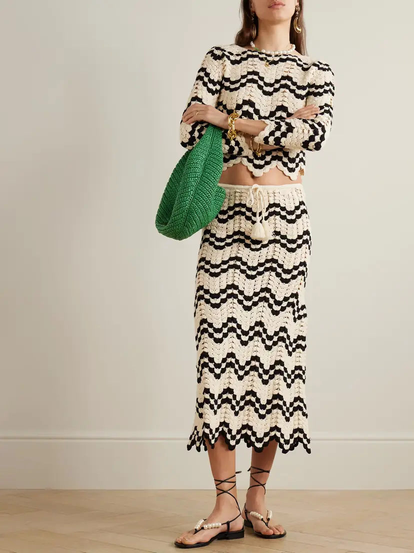 ESCVDO Safi Scalloped Crocheted Cotton Midi Skirt | Thumbnail 2 ESCVDO Safi Scalloped Crocheted Cotton Midi Skirt | Thumbnail 2
