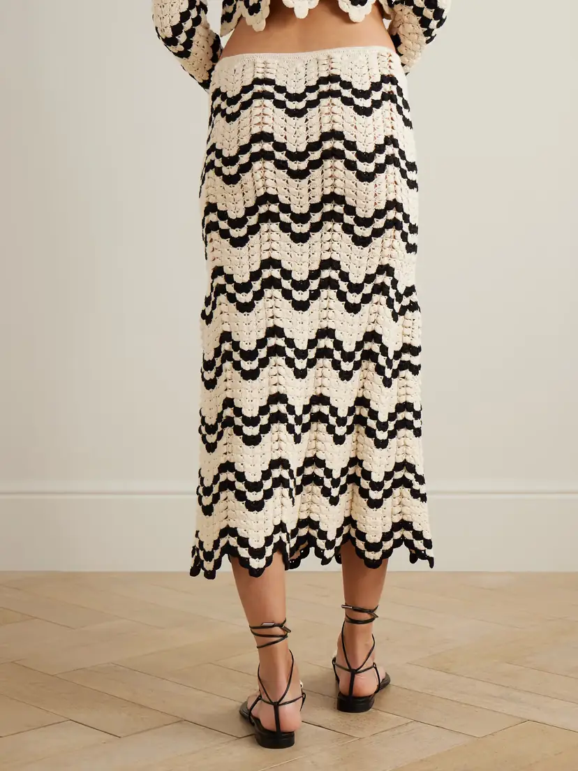 ESCVDO Safi Scalloped Crocheted Cotton Midi Skirt | Thumbnail 3 ESCVDO Safi Scalloped Crocheted Cotton Midi Skirt | Thumbnail 3