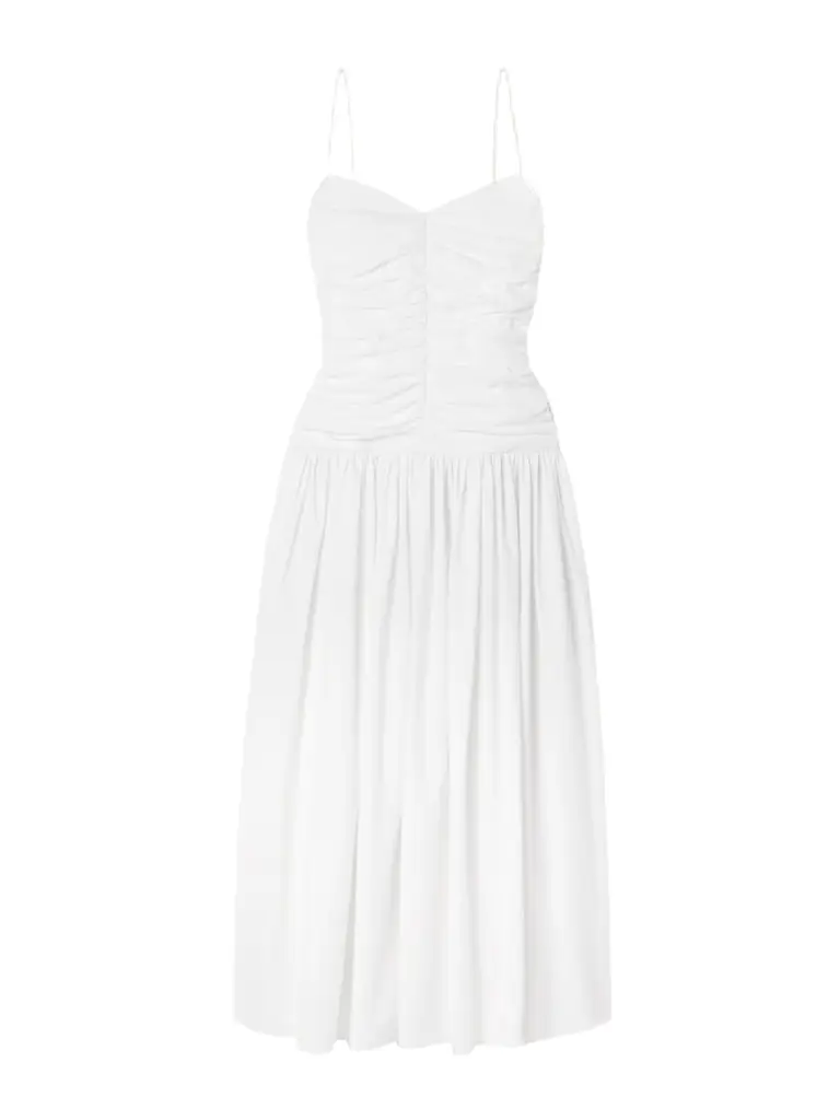 Gathered Organic Cotton Maxi Dress