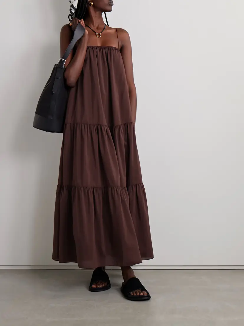 Matteau Tiered Organic Cotton And Silk-blend Maxi Dress | Thumbnail 2