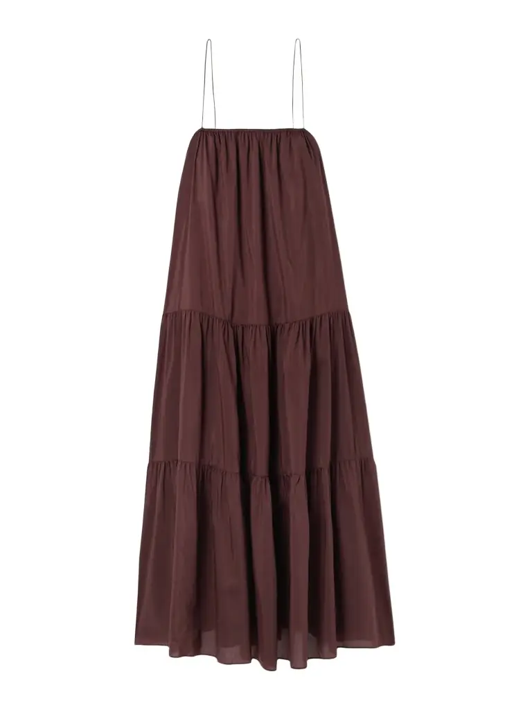 Tiered Organic Cotton And Silk-blend Maxi Dress