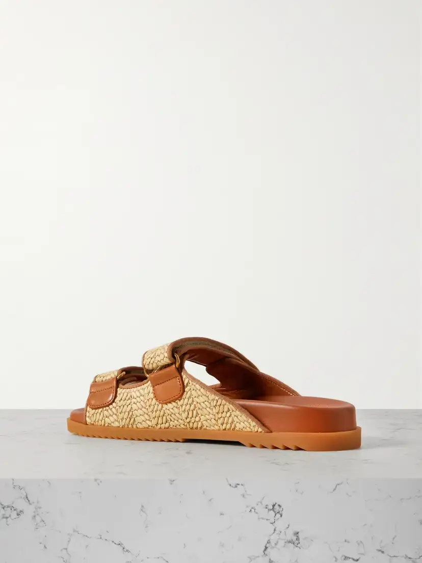 Gucci Moritz Grosgrain-trimmed Raffia Sandals | Thumbnail 3 Gucci Moritz Grosgrain-trimmed Raffia Sandals | Thumbnail 3