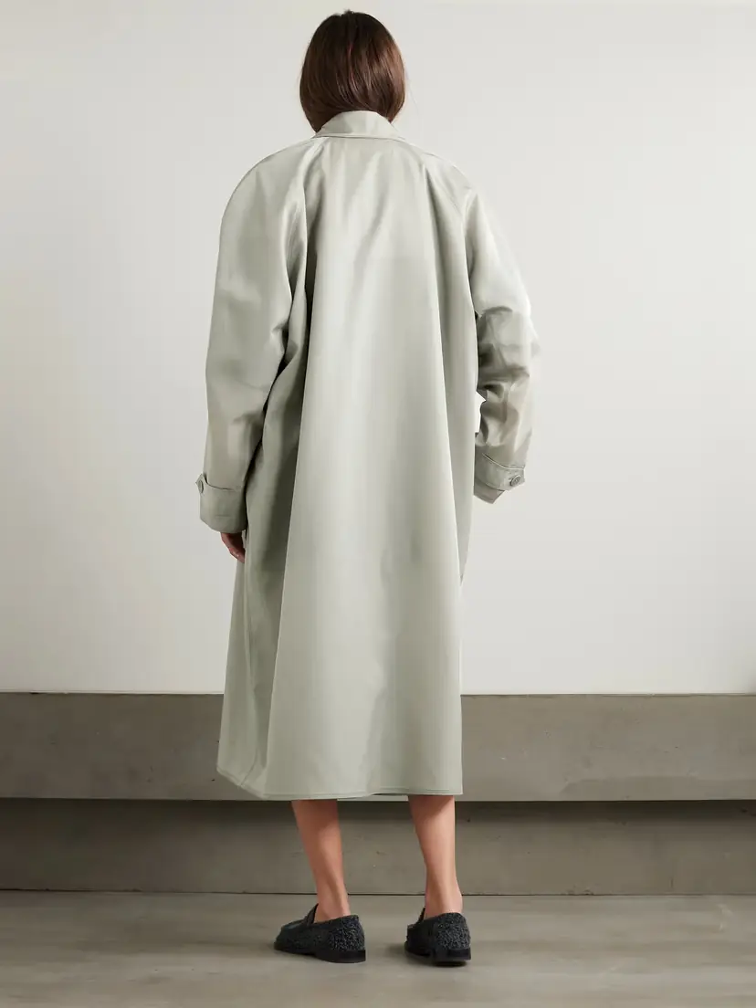 CARVEN Satin-trimmed Gabardine Trench Coat | Thumbnail 4 CARVEN Satin-trimmed Gabardine Trench Coat | Thumbnail 4