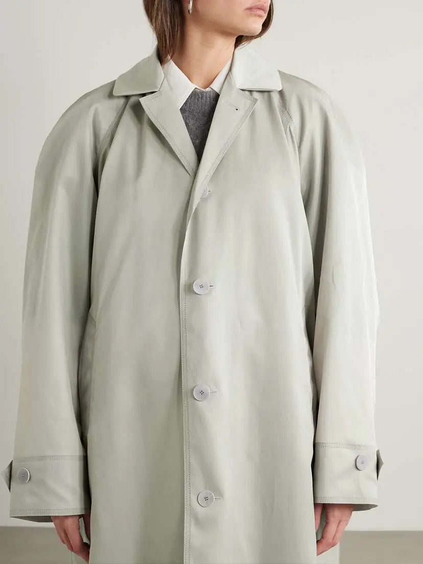 CARVEN Satin-trimmed Gabardine Trench Coat | Thumbnail 6 CARVEN Satin-trimmed Gabardine Trench Coat | Thumbnail 6