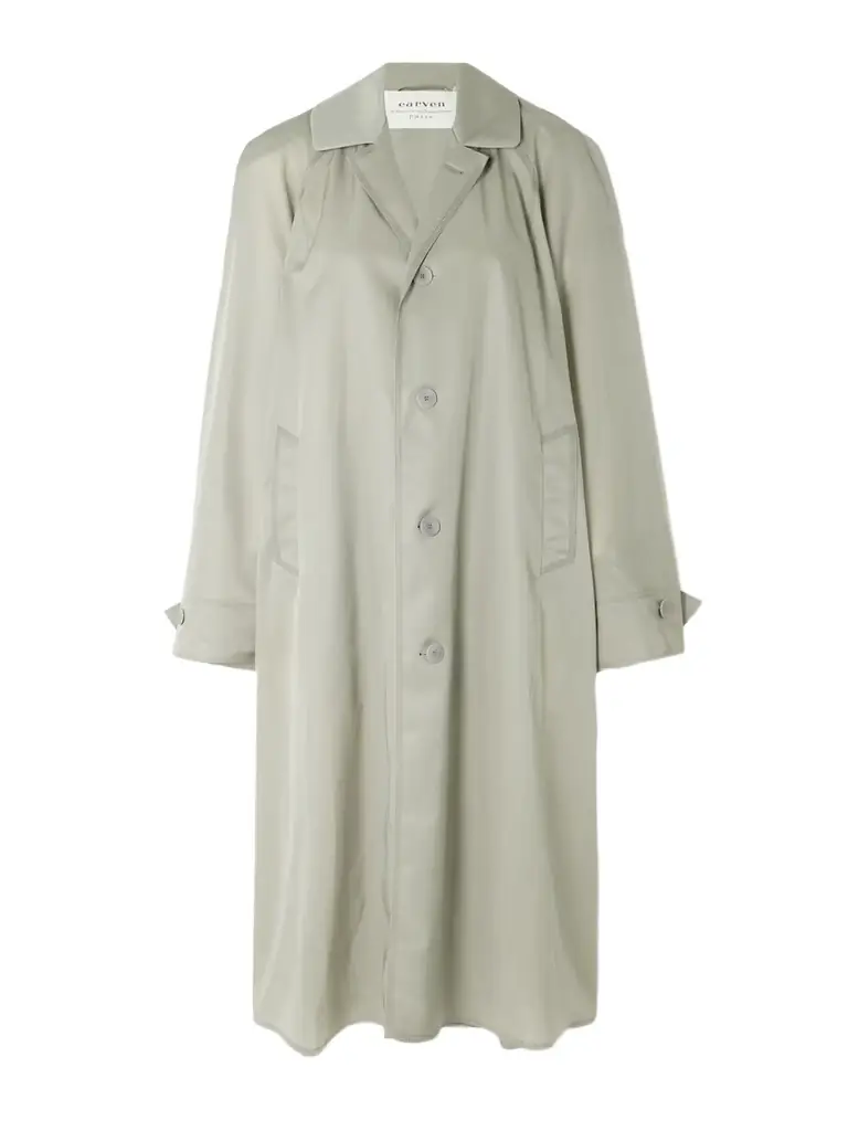 Satin-trimmed Gabardine Trench Coat Satin-trimmed Gabardine Trench Coat