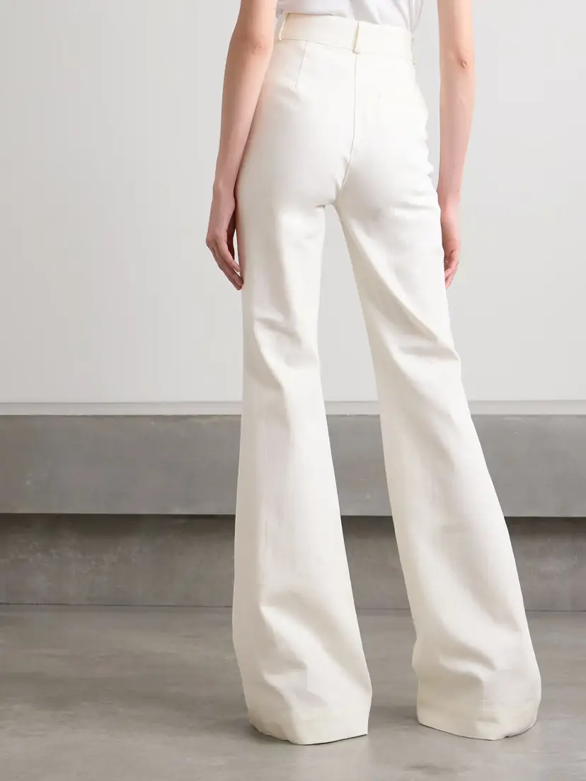 Sergio Hudson Cotton-twill High-rise Flared Pants | Thumbnail 4