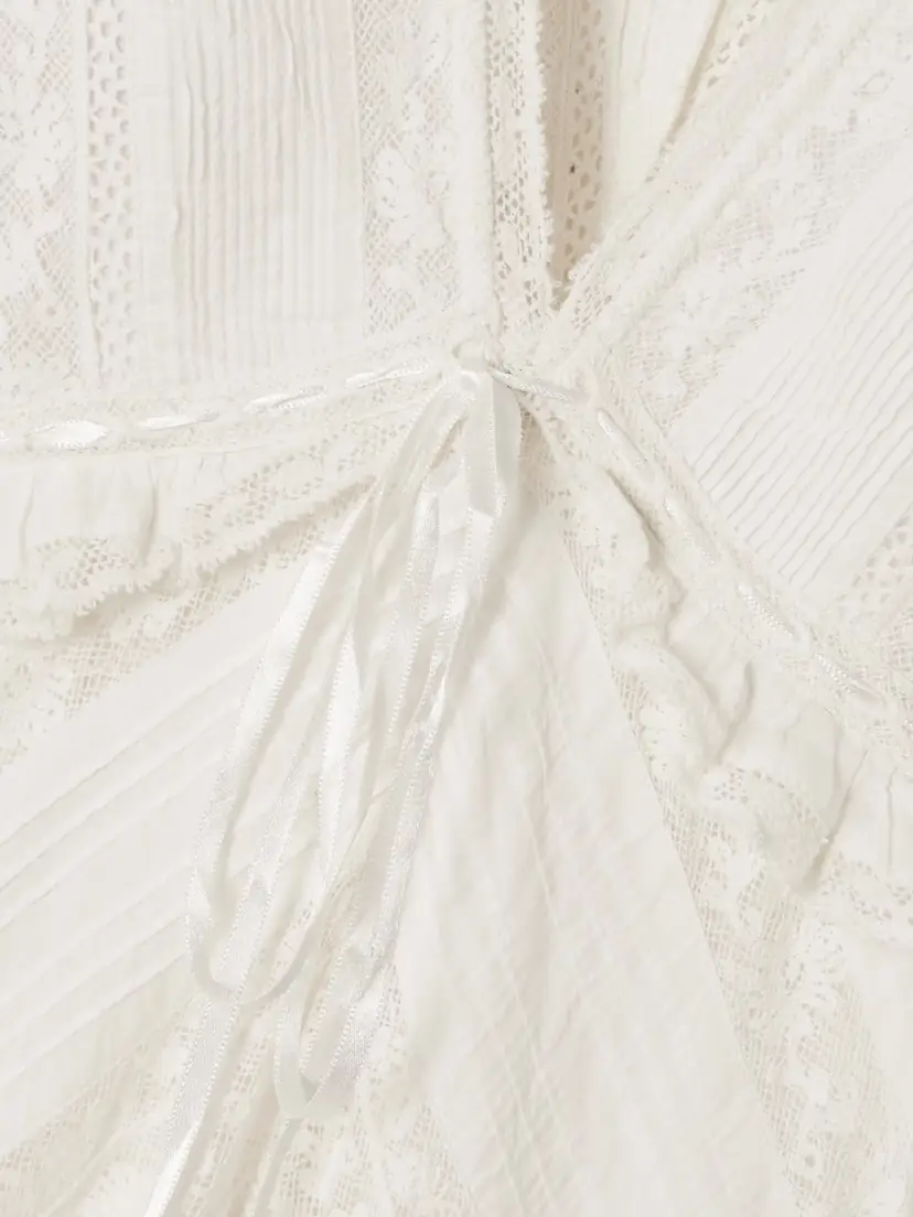 LoveShackFancy Weil Pintucked Lace-trimmed Cotton Maxi Dress | Thumbnail 4 LoveShackFancy Weil Pintucked Lace-trimmed Cotton Maxi Dress | Thumbnail 4