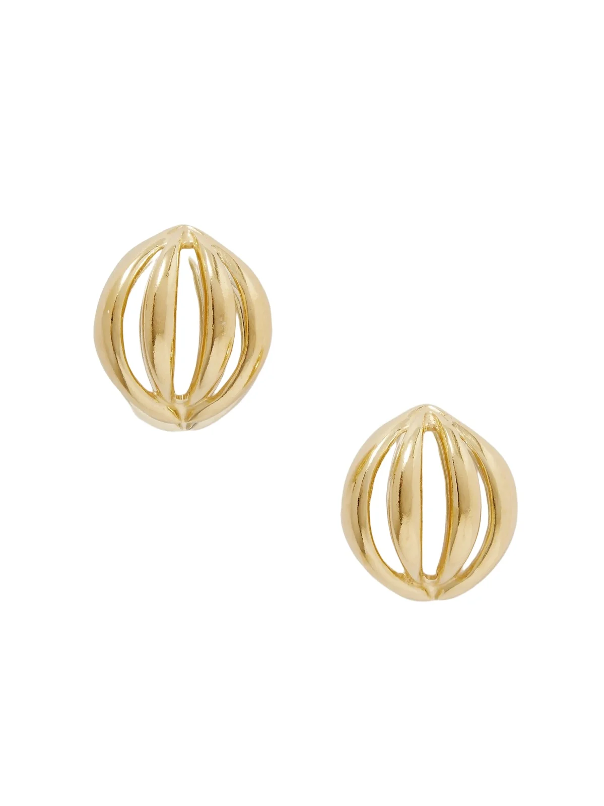 Flower Bud Large Gold-plated Earrings