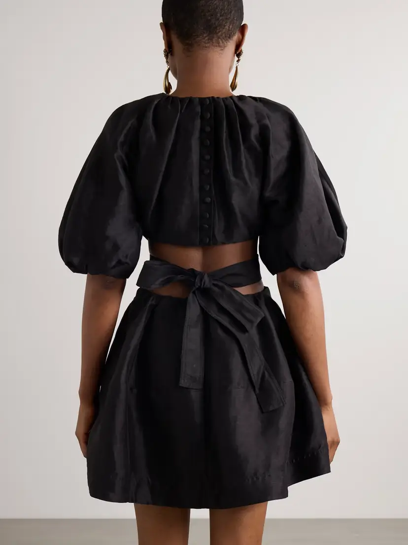 Aje Mimosa Cutout Gathered Linen-blend Mini Dress | Thumbnail 3