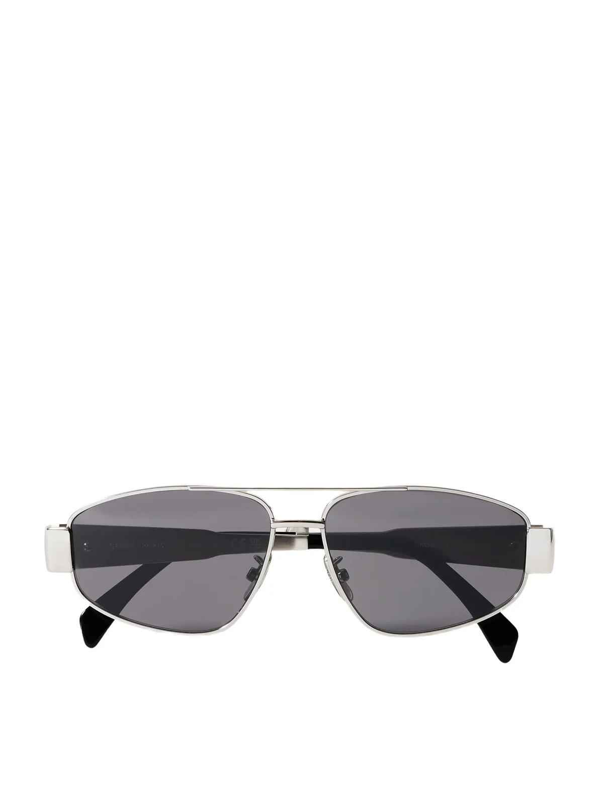 Triomphe Aviator-style Silver-tone And Acetate Sunglasses