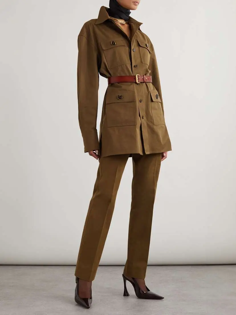Saint Laurent Belted Cotton-twill Shirt | Thumbnail 2 Saint Laurent Belted Cotton-twill Shirt | Thumbnail 2