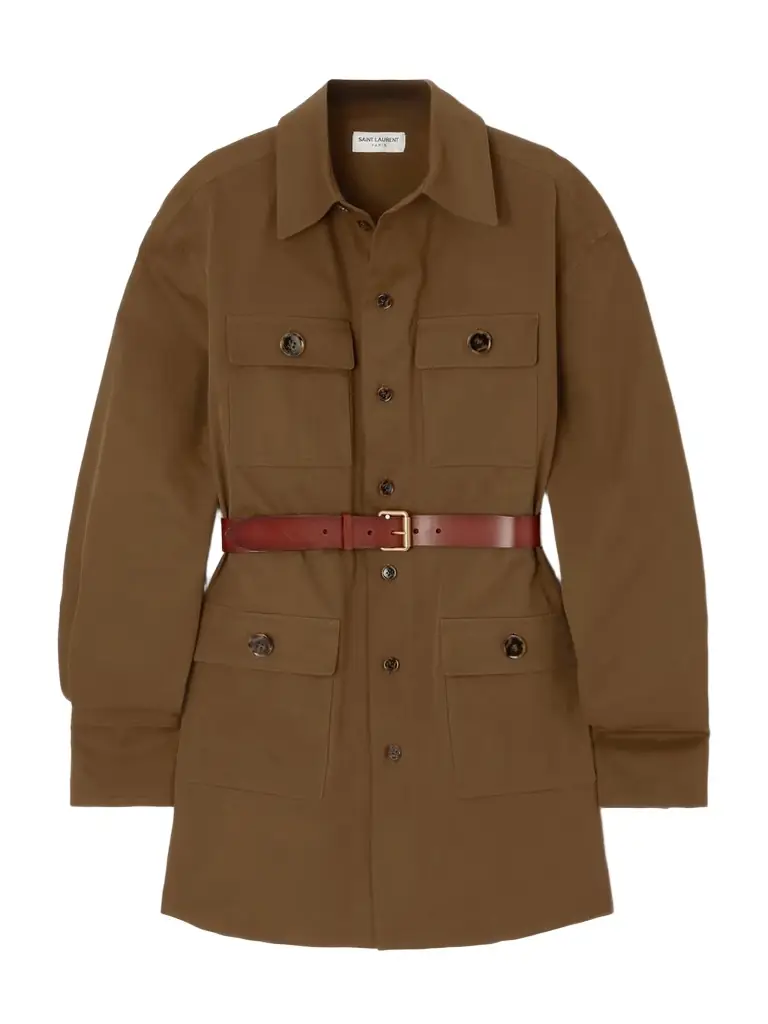 Belted Cotton-twill Shirt
