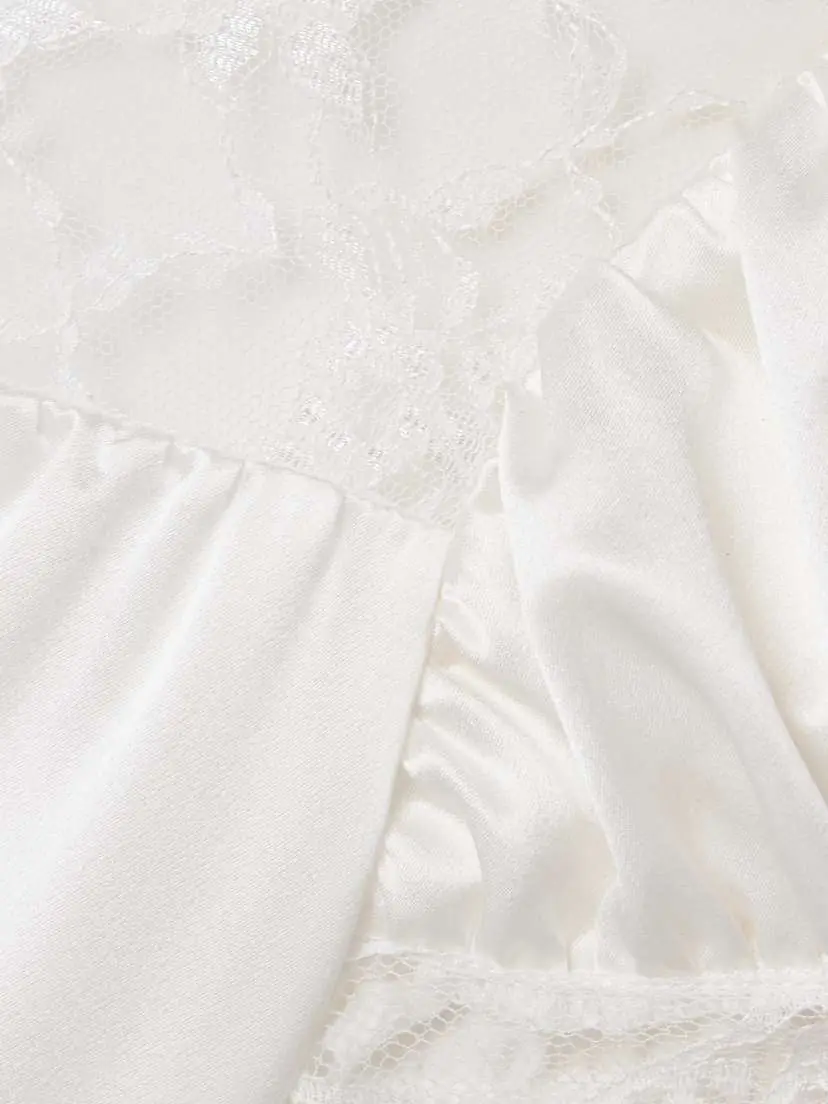 Rodarte Lace-trimmed Silk-satin Midi Dress | Thumbnail 4 Rodarte Lace-trimmed Silk-satin Midi Dress | Thumbnail 4