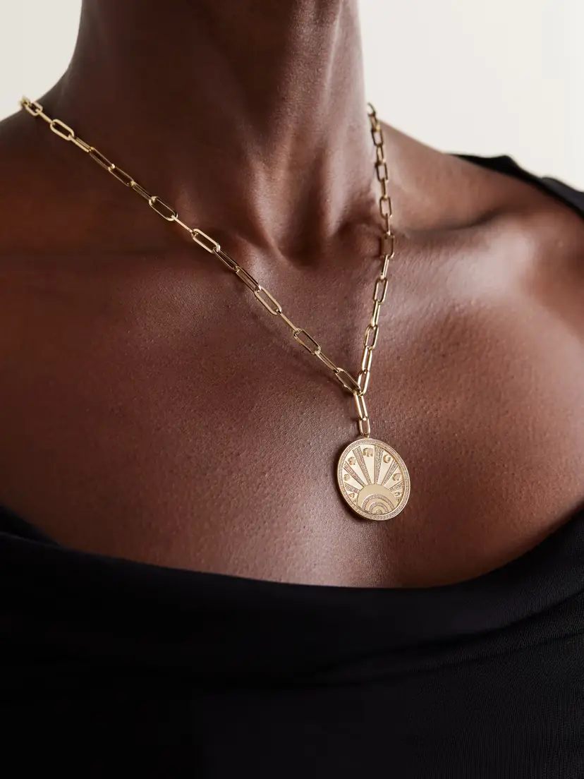 Sydney Evan Evil Eye Luck Coin 14-karat Gold Diamond Necklace | Thumbnail 2 Sydney Evan Evil Eye Luck Coin 14-karat Gold Diamond Necklace | Thumbnail 2