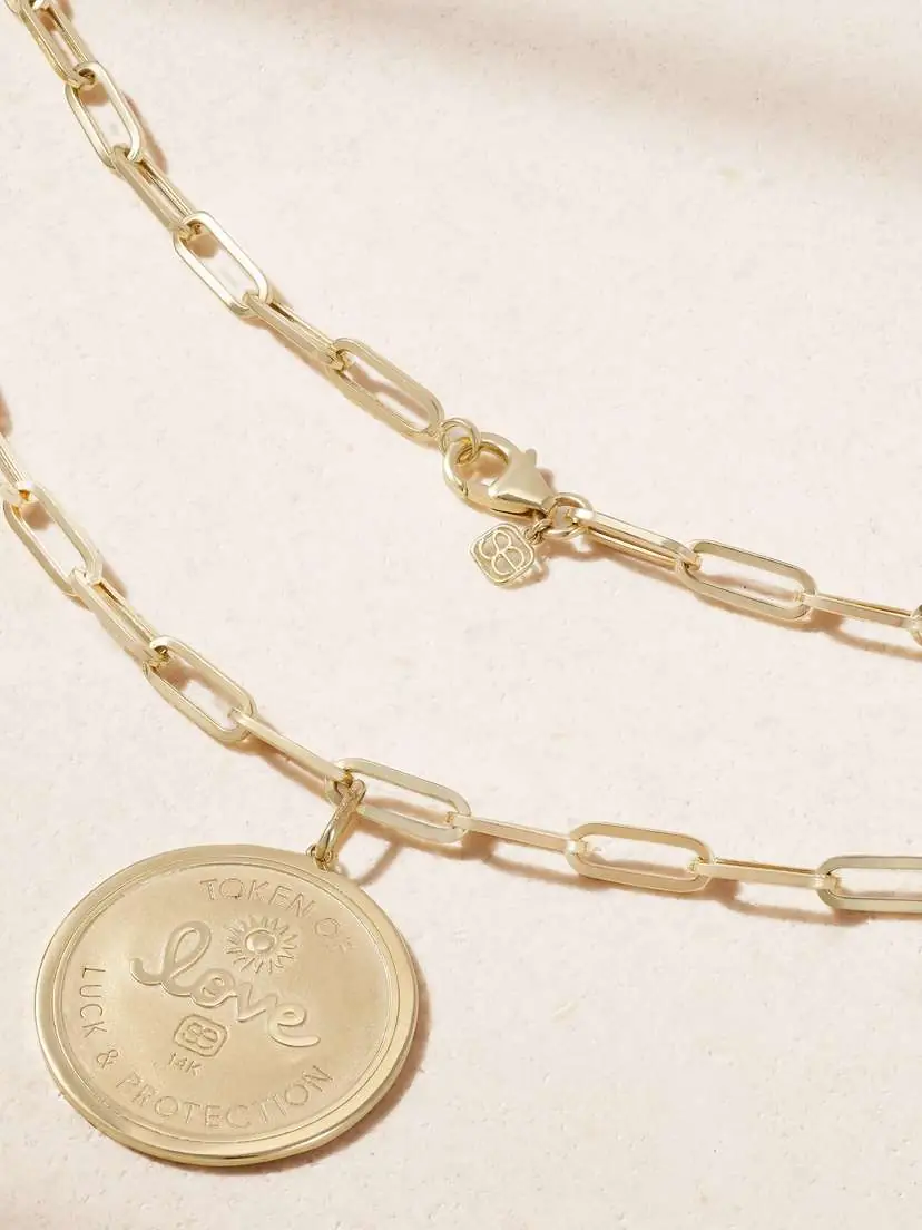 Sydney Evan Evil Eye Luck Coin 14-karat Gold Diamond Necklace | Thumbnail 3 Sydney Evan Evil Eye Luck Coin 14-karat Gold Diamond Necklace | Thumbnail 3