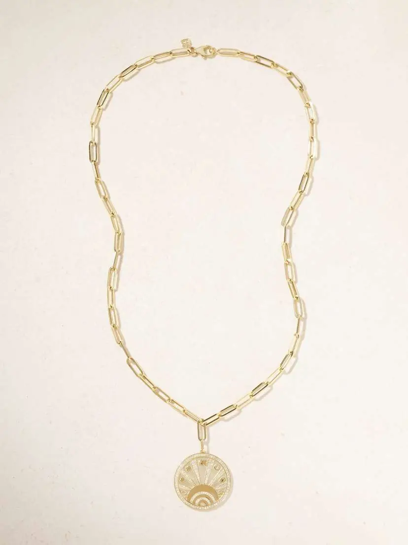 Sydney Evan Evil Eye Luck Coin 14-karat Gold Diamond Necklace | Thumbnail 4 Sydney Evan Evil Eye Luck Coin 14-karat Gold Diamond Necklace | Thumbnail 4