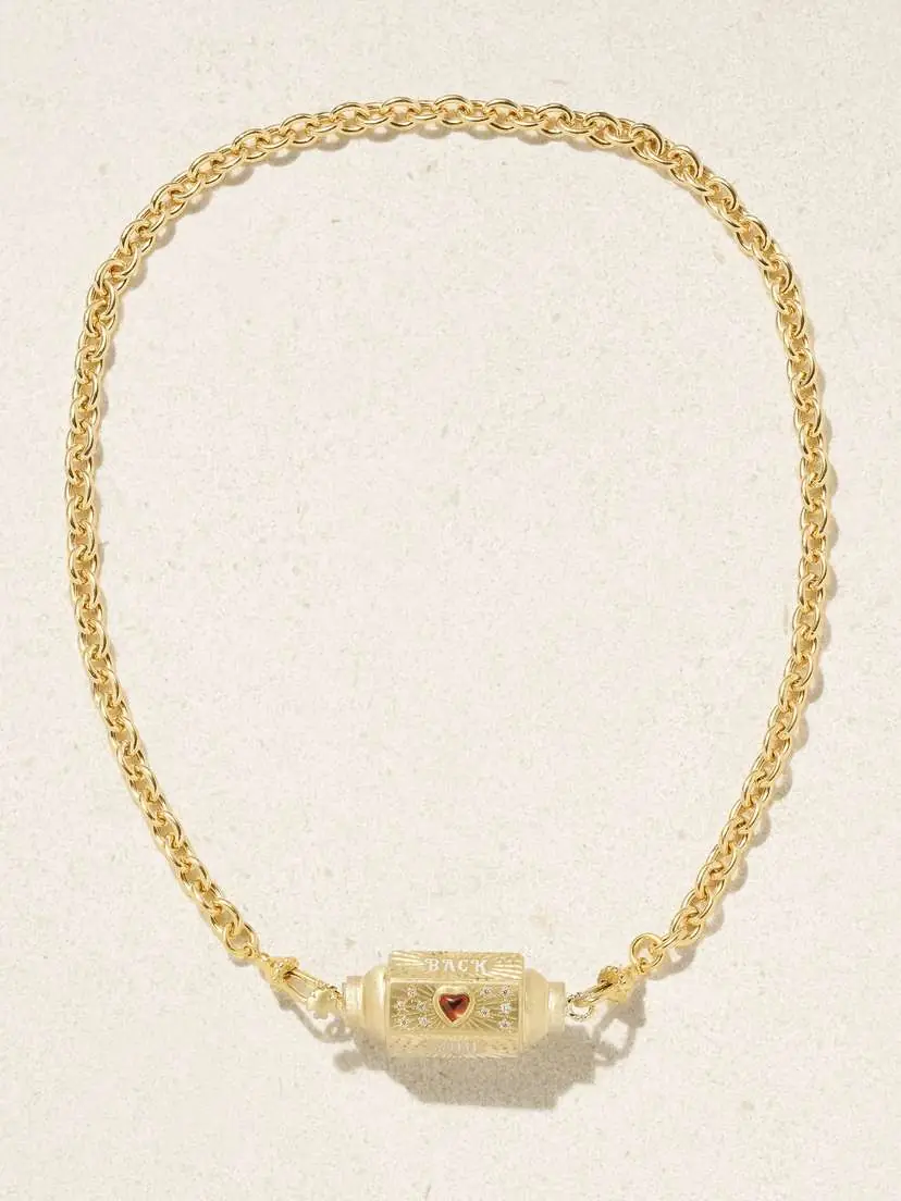 Marie Lichtenberg Love You Locket 14-karat Gold Multistone Necklace | Thumbnail 4 Marie Lichtenberg Love You Locket 14-karat Gold Multistone Necklace | Thumbnail 4