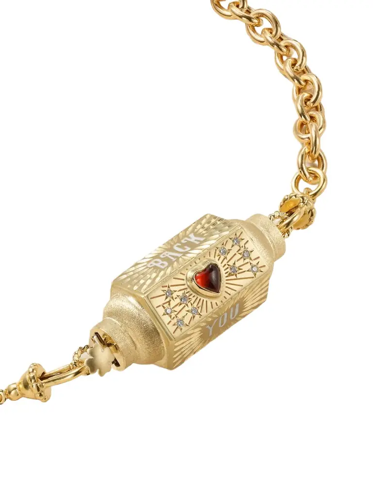 Marie Lichtenberg Love You Locket 14-karat Gold Multistone Necklace | Image 1 Marie Lichtenberg Love You Locket 14-karat Gold Multistone Necklace | Image 1