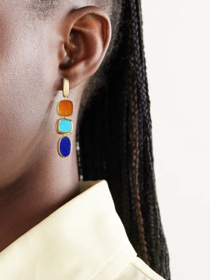 Marla Aaron 18-karat Gold Multi-stone Earrings | Thumbnail 2 Marla Aaron 18-karat Gold Multi-stone Earrings | Thumbnail 2