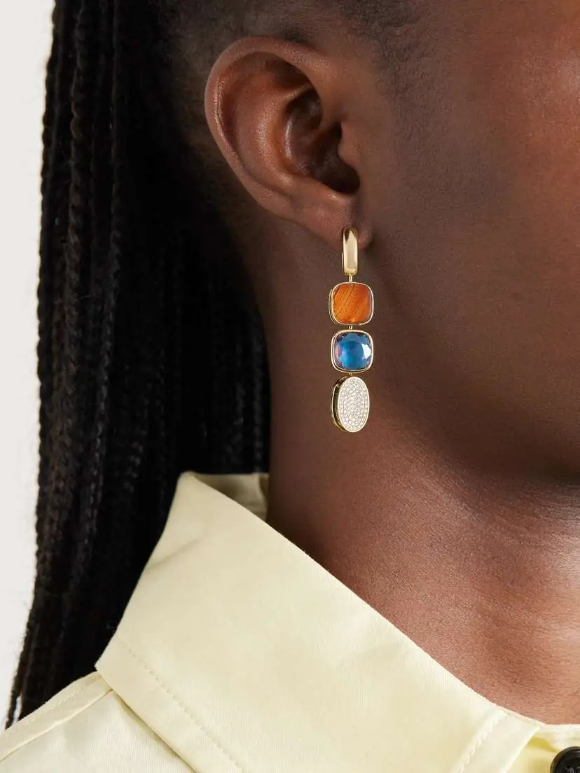 Marla Aaron 18-karat Gold Multi-stone Earrings | Thumbnail 5 Marla Aaron 18-karat Gold Multi-stone Earrings | Thumbnail 5
