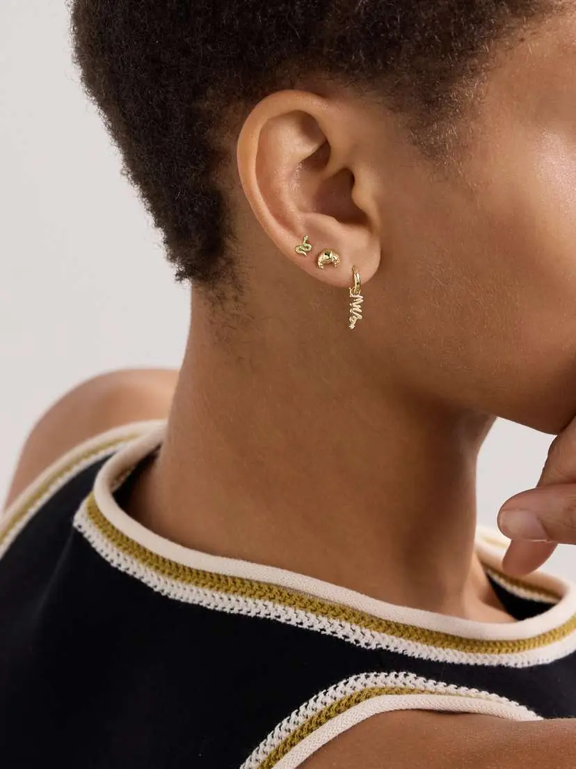 Alison Lou Croissant 14-karat Gold Single Earring | Thumbnail 4 Alison Lou Croissant 14-karat Gold Single Earring | Thumbnail 4