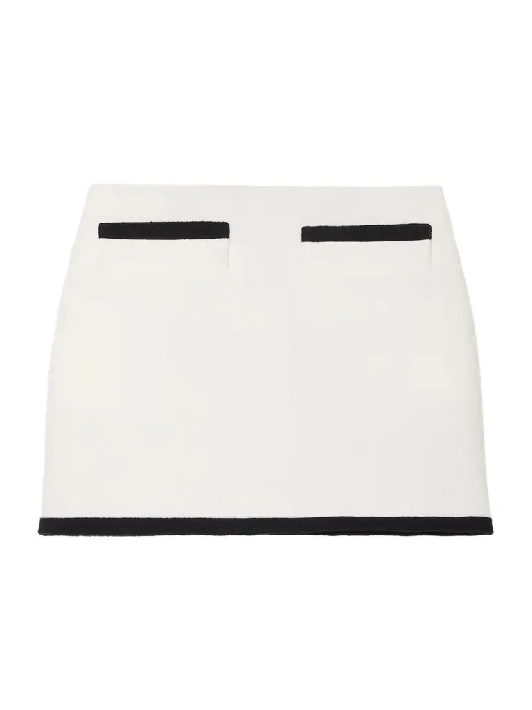 Two-tone Cotton-blend Tweed Mini Skirt